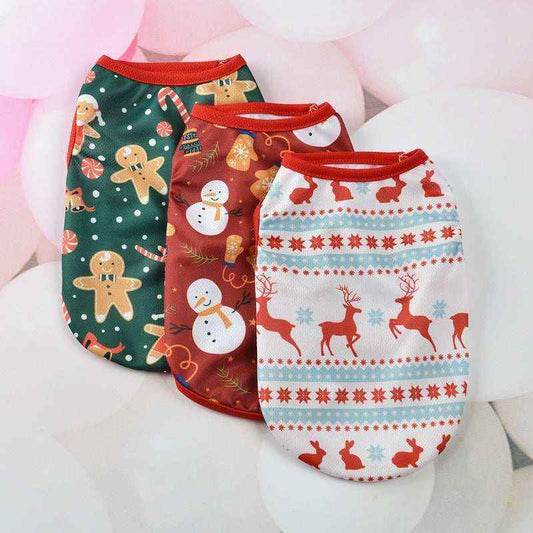 Maglietta per Cani Smanicata a Tema Natale – Comfort e Stile Festivo by Dog Moda