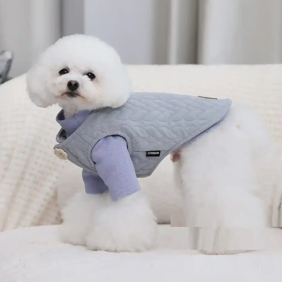 Cappottino per Cani Pekaboo Smanicato Trapuntato con Bottoni a Margherita by Dog Moda