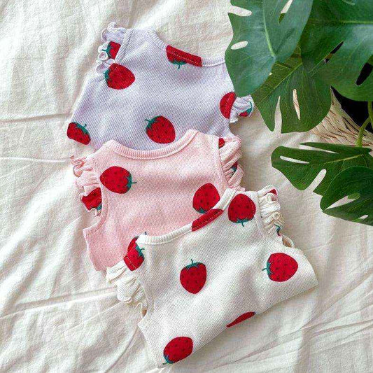 Maglia per Cani con Fantasia a Tinta Unita "Fragola" - Dog Moda