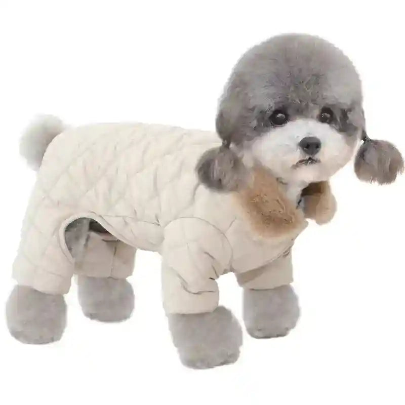 Cappottino Square Trapuntato 4 Zampe con Colletto Pile by Dog Moda
