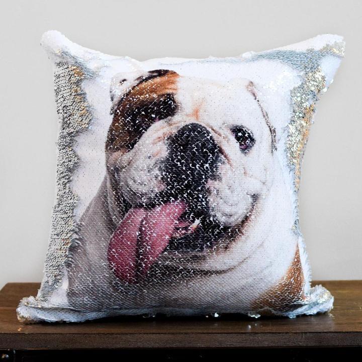 Personalized Cushion with Photo of your Pet Bright Sequins ✨