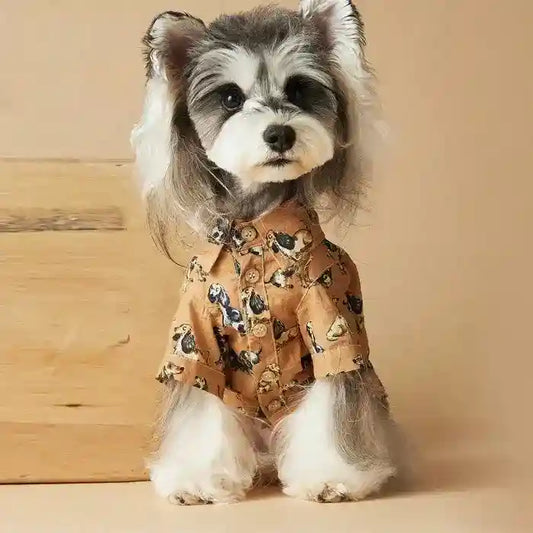 Camicetta Tawney Bear per Cani - Beige con Stampa by Dog Moda