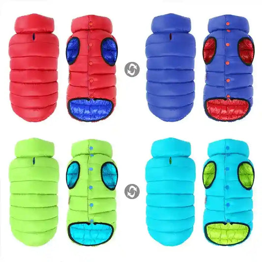 Piumino Double Face per Cani AeroDry - Blu/Rosso o Azzurro/Verde by Dog Moda