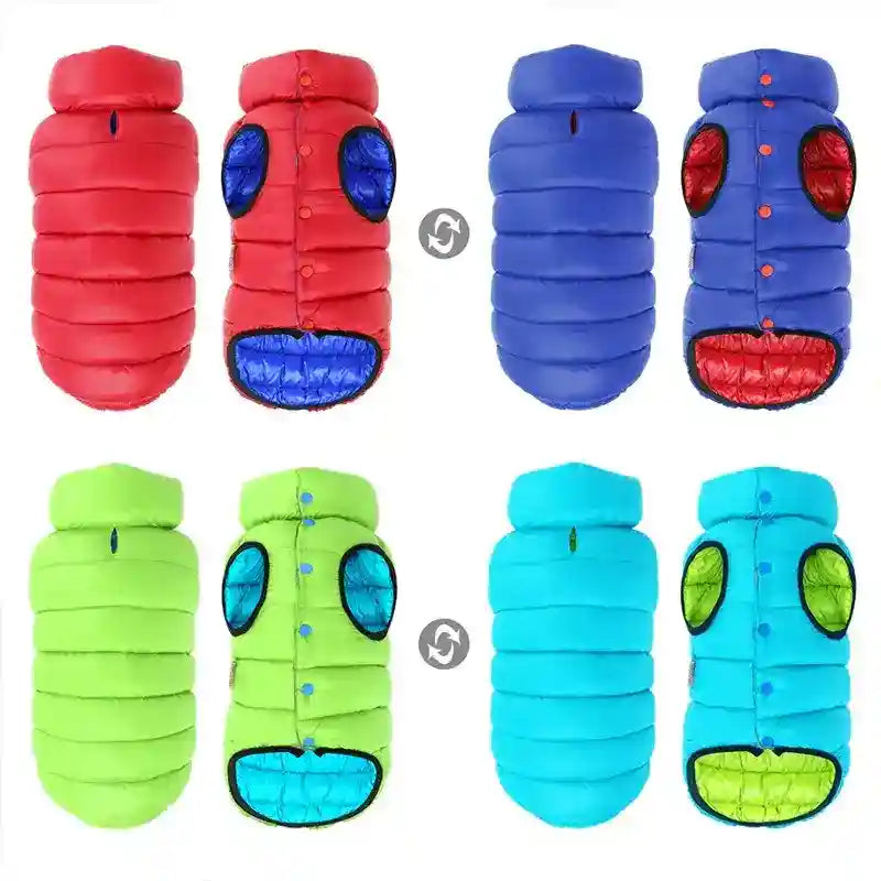 Piumino Double Face per Cani AeroDry - Blu/Rosso o Azzurro/Verde by Dog Moda
