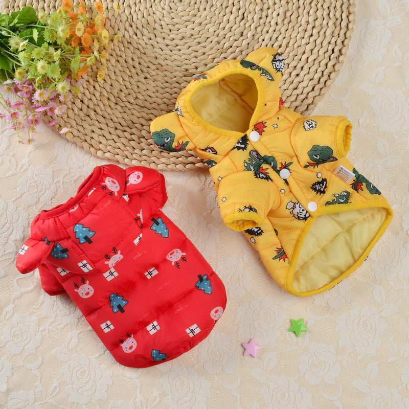 Cappotto per Cani "ROAR" con Cappuccio e Orecchie - Tanti Stili Divertenti