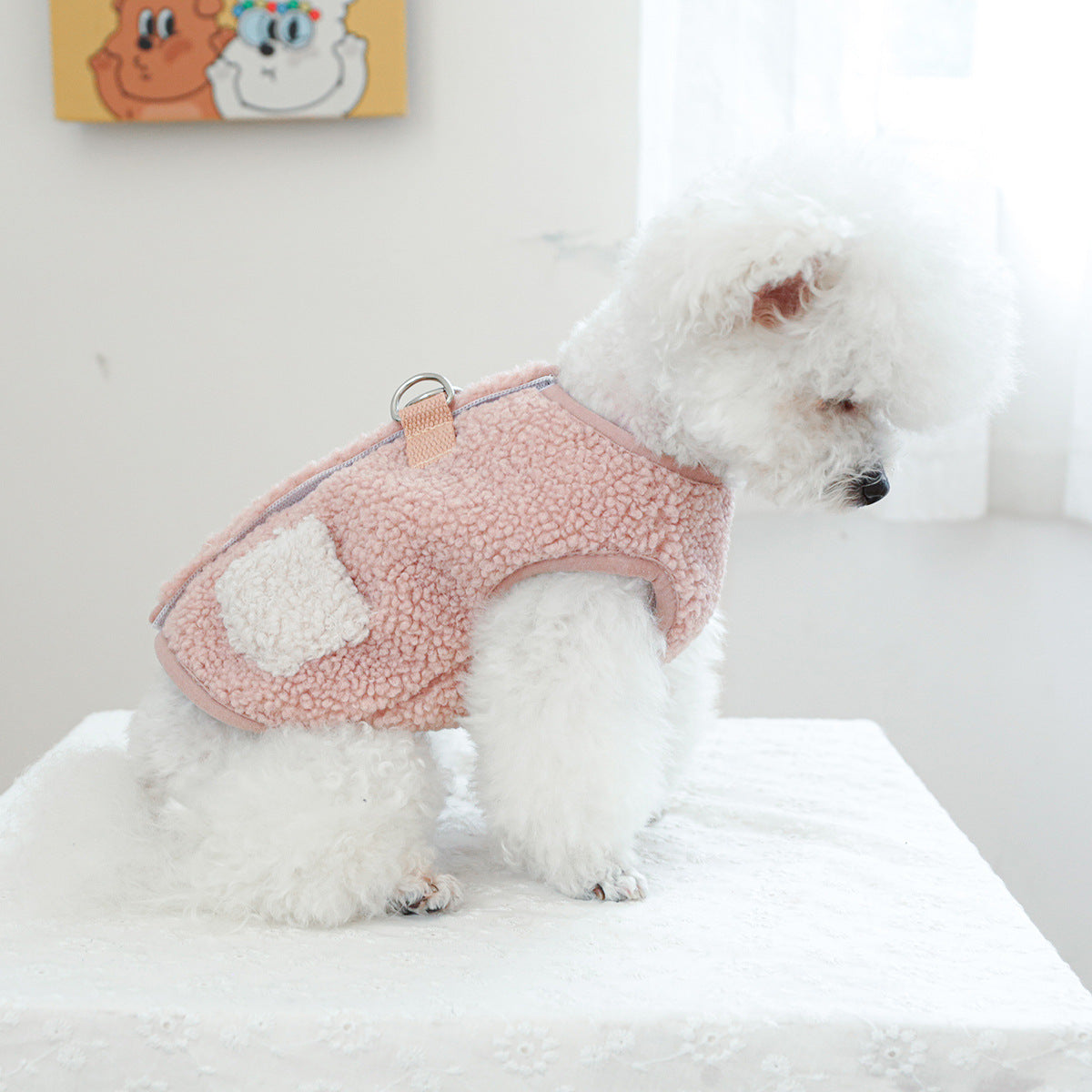 Maglia in Pile “Carezza” per Cani con Taschine – Marrone o Rosa