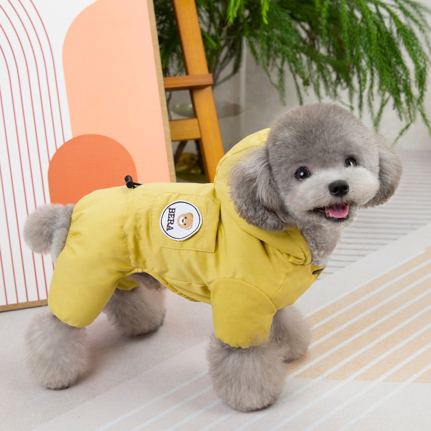 "Bera" Fleece Dog Coat with Hood and Harness