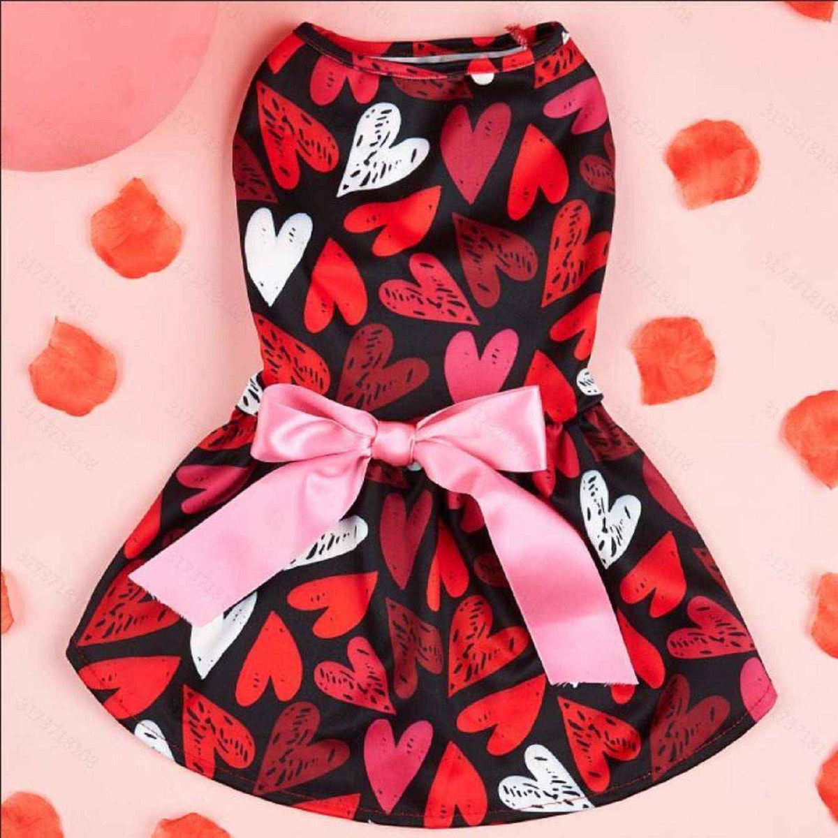 Vestito per cani "San Valentino" con cuori e gonnellina | DogModa by Dog Moda