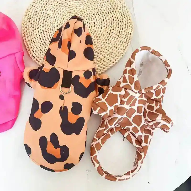 Cappottino in Pile per Cani con 4 Zampe - Fantasia Leopardata o Giraffa by Dog Moda