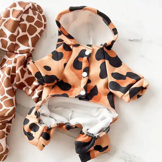 Cappottino in Pile per Cani con 4 Zampe - Fantasia Leopardata o Giraffa by Dog Moda