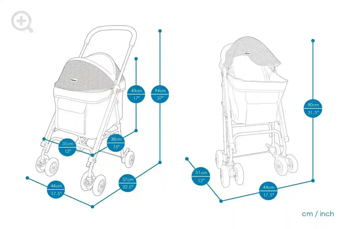 Passeggino per Cani e Gatti Ibyaya Astro Go Lite – Rosa o Azzurro by Innopet