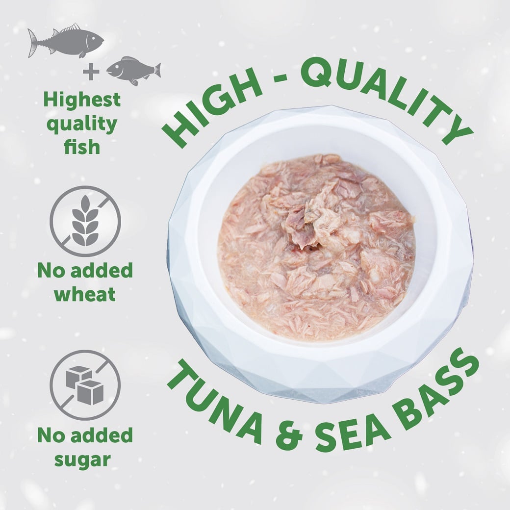 Cibo Umido per Cani Mantello Bianco Tonno e Branzino | 70g Nature’s Protection
