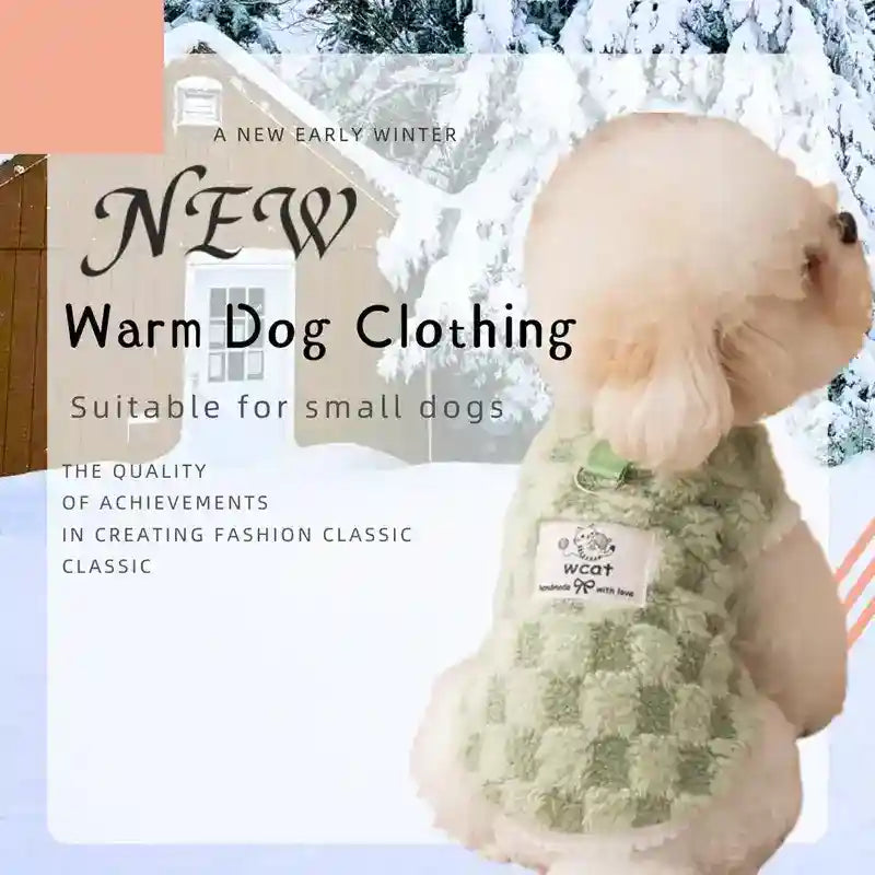 Maglia Wcat a Scacchi Verde in Pile per Cani e Gatti by Dog Moda