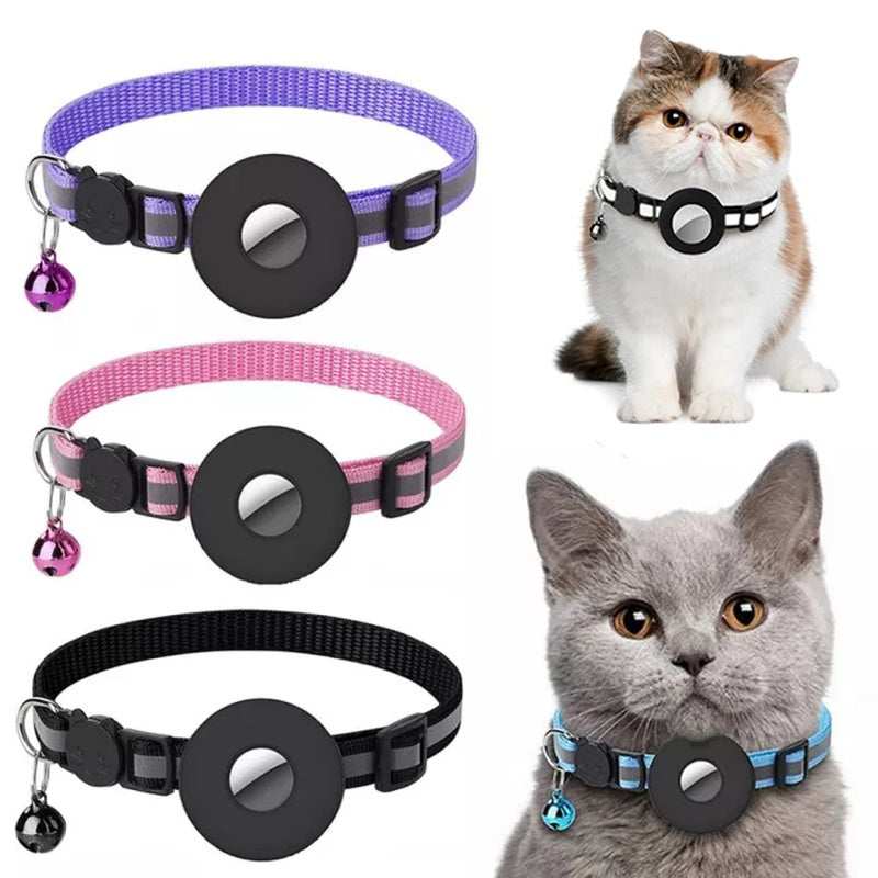 Reflective Collar for Cats and Dogs with Apple AirTag Housing – Locate Your Pet Safely!