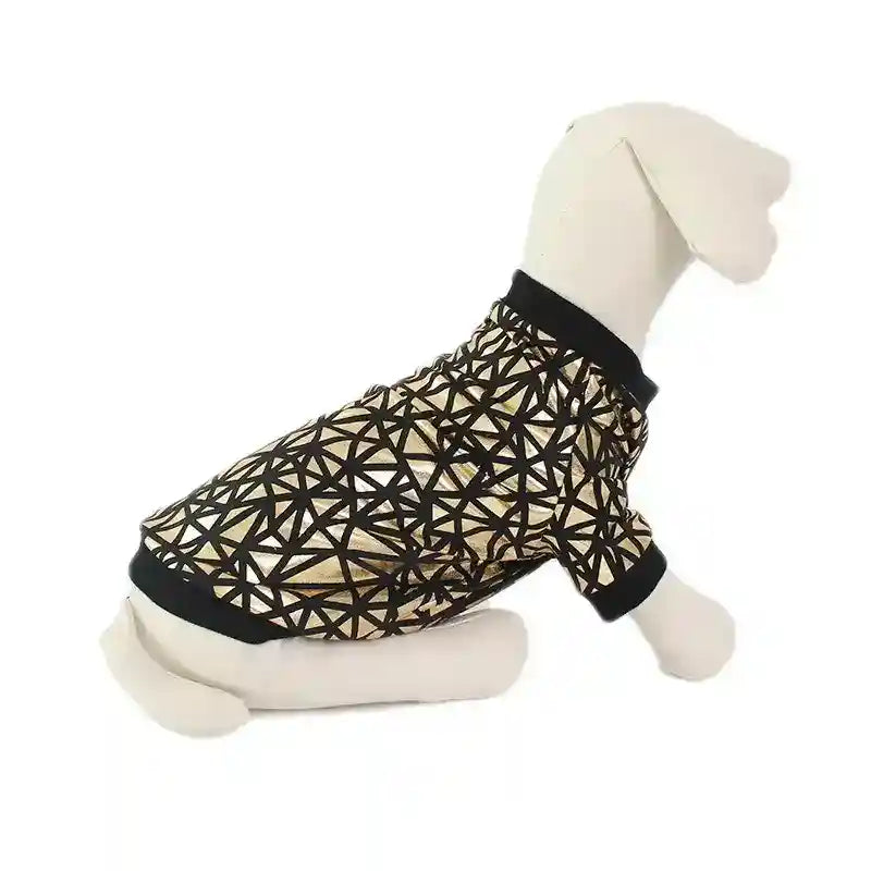 Giacca a Vento per Cani “Star” con Fantasia Dorata - Stile e Comfort per Barboncini e Non Solo by Dog Moda
