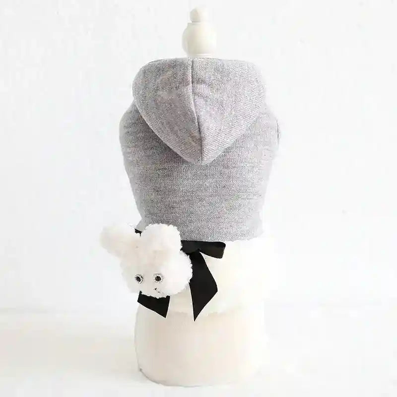 Cappottino per Barboncino "Bunny" con Cappuccio in Pile – Nero o Grigio by Dog Moda