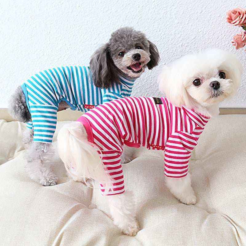 Tuta Pigiama per Cani a Righe con Quattro Zampine – Morbido Cotone by Dog Moda
