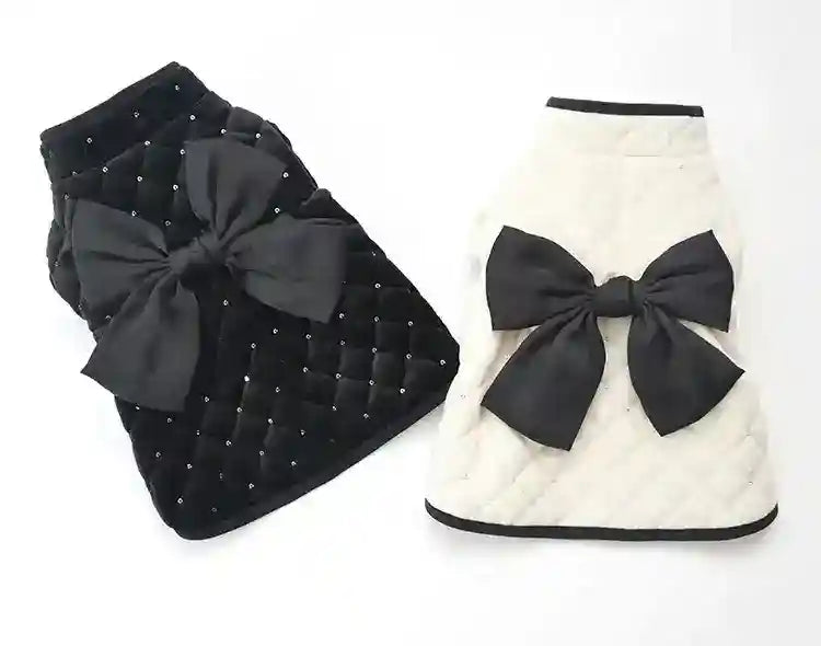 Cappotto Cani Mademoiselle - Trapuntato Paillettes Fiocco by Dog Moda