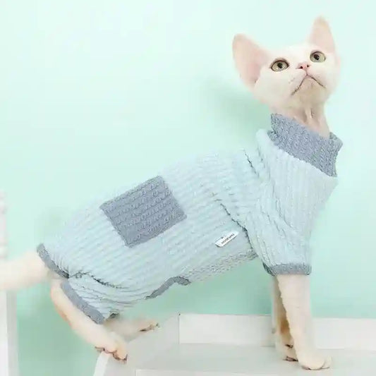 Tutina per Gatti 4 Zampe con Fiocchetto - Copertura Completa Morbida by Dog Moda