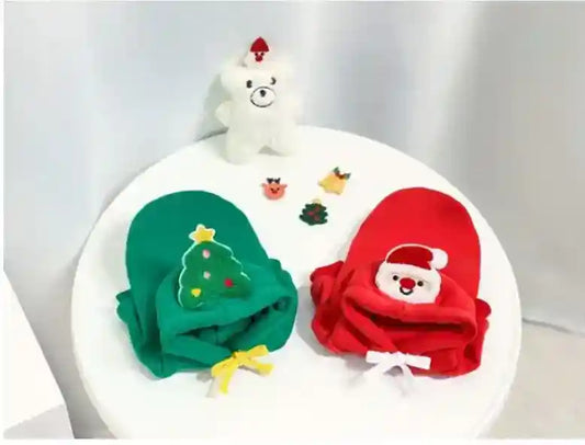 Vestito Natale per Cani con Cappuccio | Babbo Natale e Albero by Dog Moda