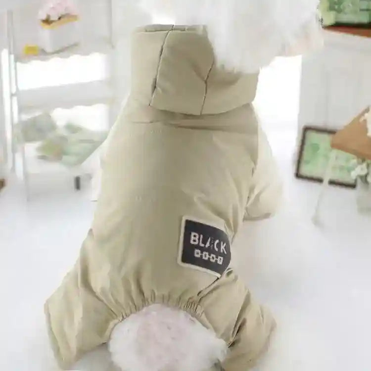 Piumino per Cani "Black" con Cappuccio Impermeabile – Beige o Verde Scuro by Dog Moda