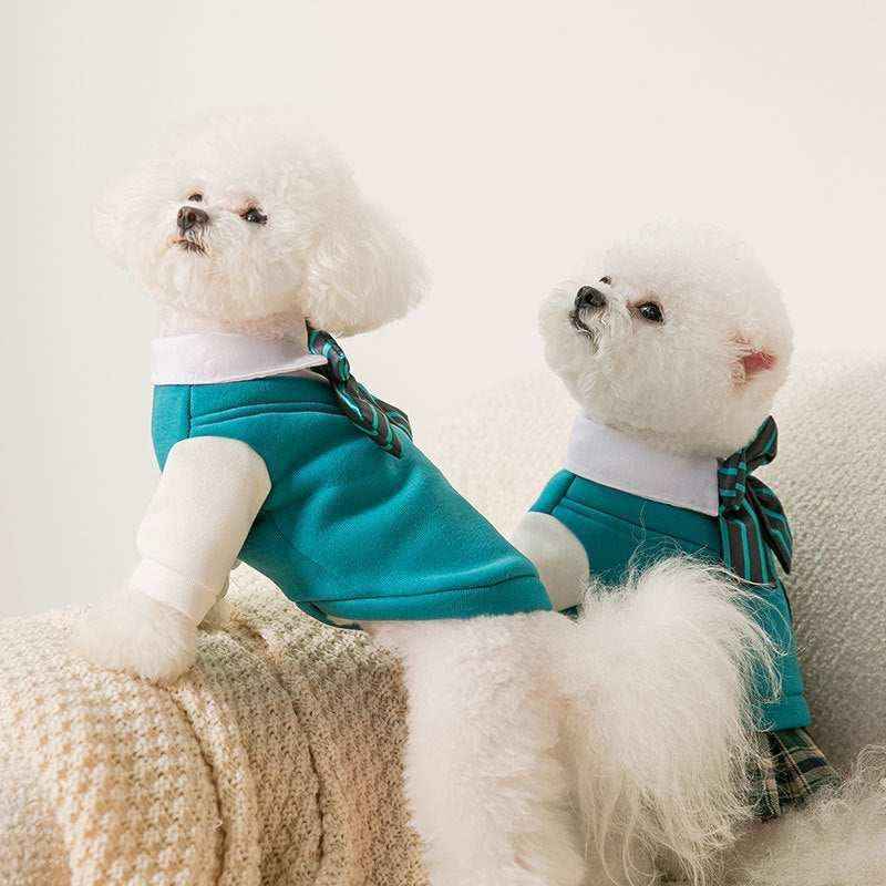 Maglia per cani con fiocco in pile "College" by Dog Moda
