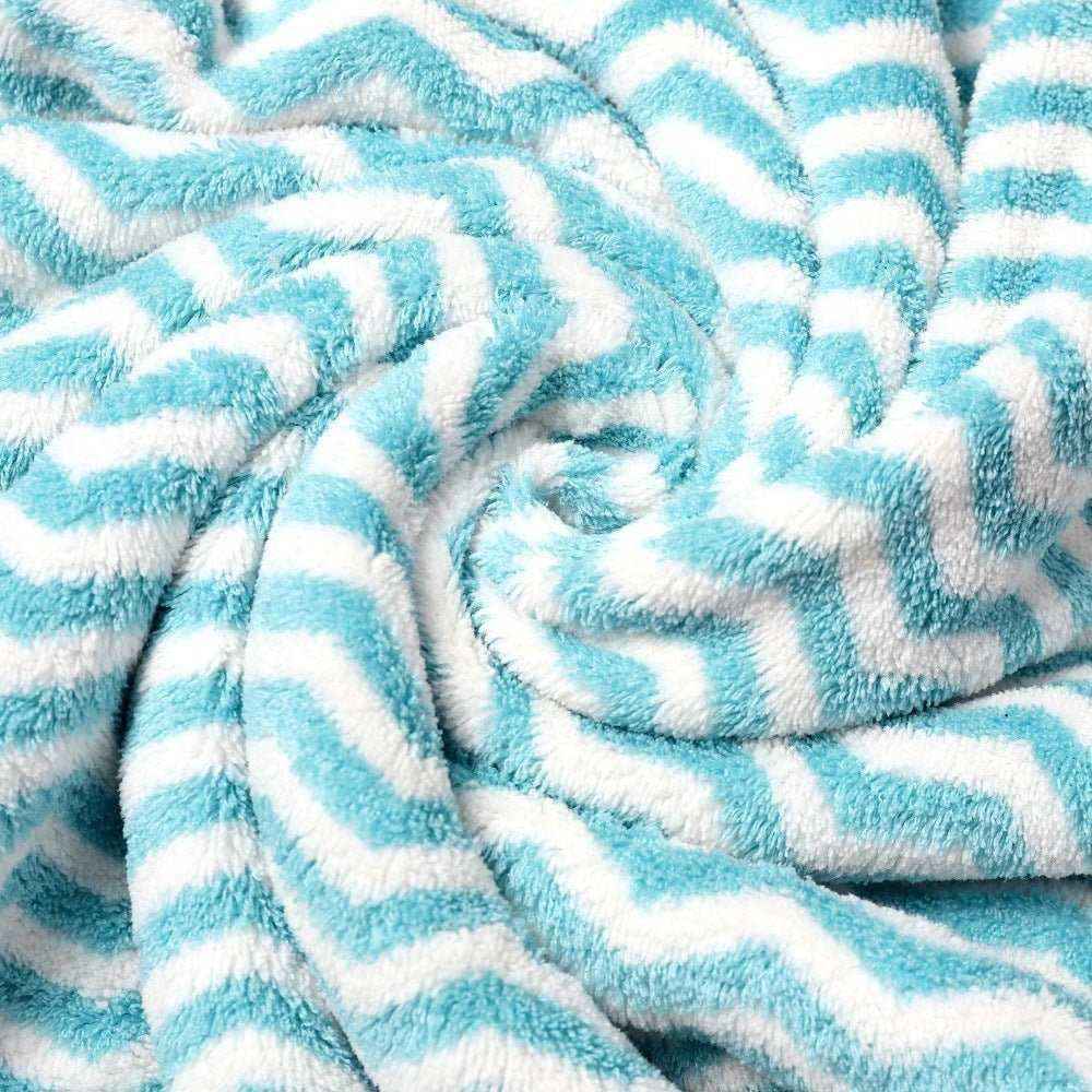 Accappatoio per Cani in Microfibra a Righe con Ricamo Zampetta – Assorbente e Stiloso - Dog Moda