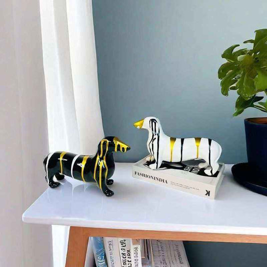 Statua Bassotto Moderna Colorata in Resina by Dog Moda