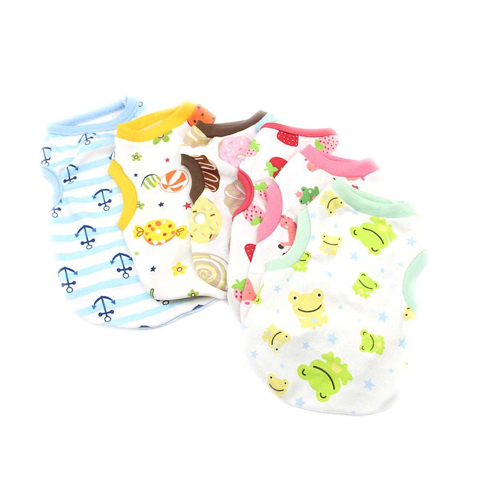 Maglietta in Cotone Smanicata per Cani – Fantasie Divertenti e Colorate - Dog Moda