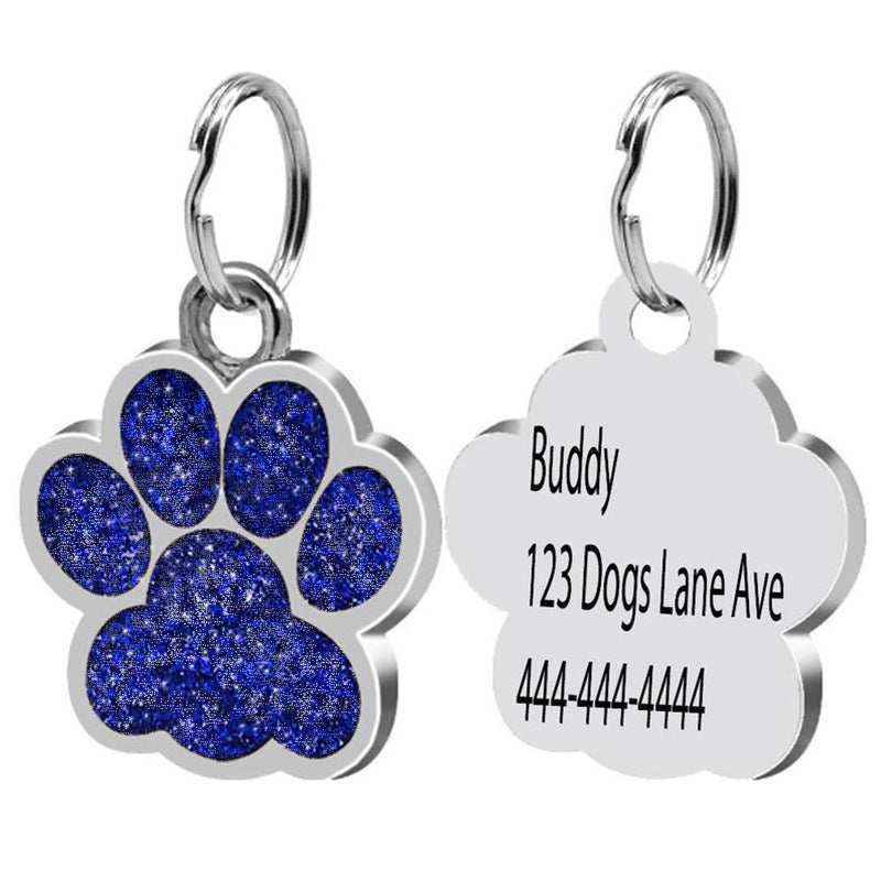 Medaglietta per Cani Personalizzata a Zampetta con Strass Colorati by Dog Moda