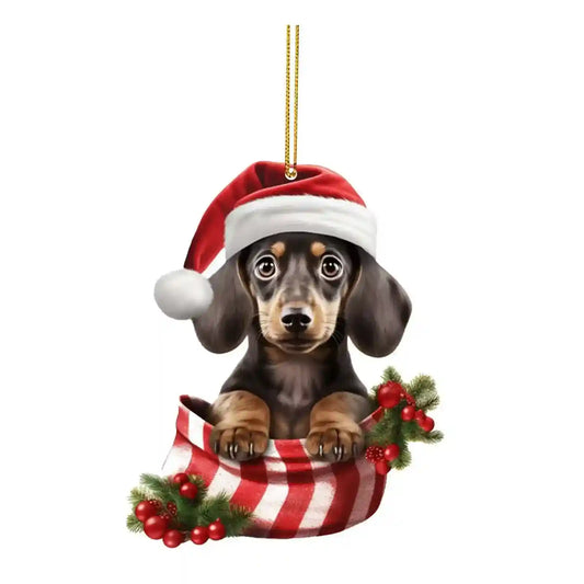 Pendaglio Natale Bassotto - Decorazione Albero Cane by Dog Moda