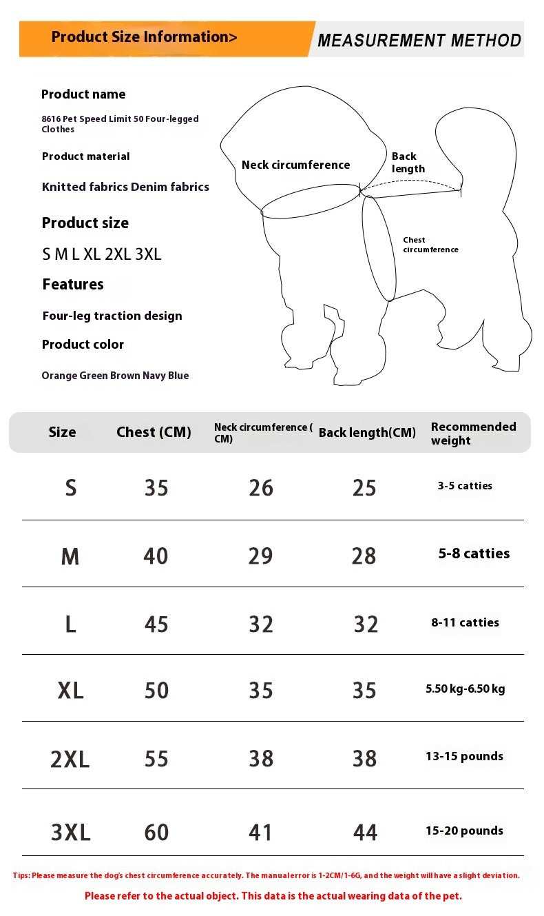 Cappottino per Cani "Speed Limit" – Felpa con Anello Pettorina e Denim