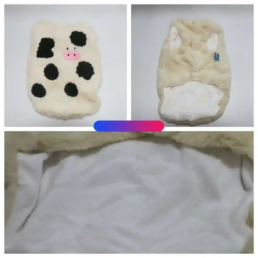 Gilet in pile maculato per cani piccoli – Modello Mucca