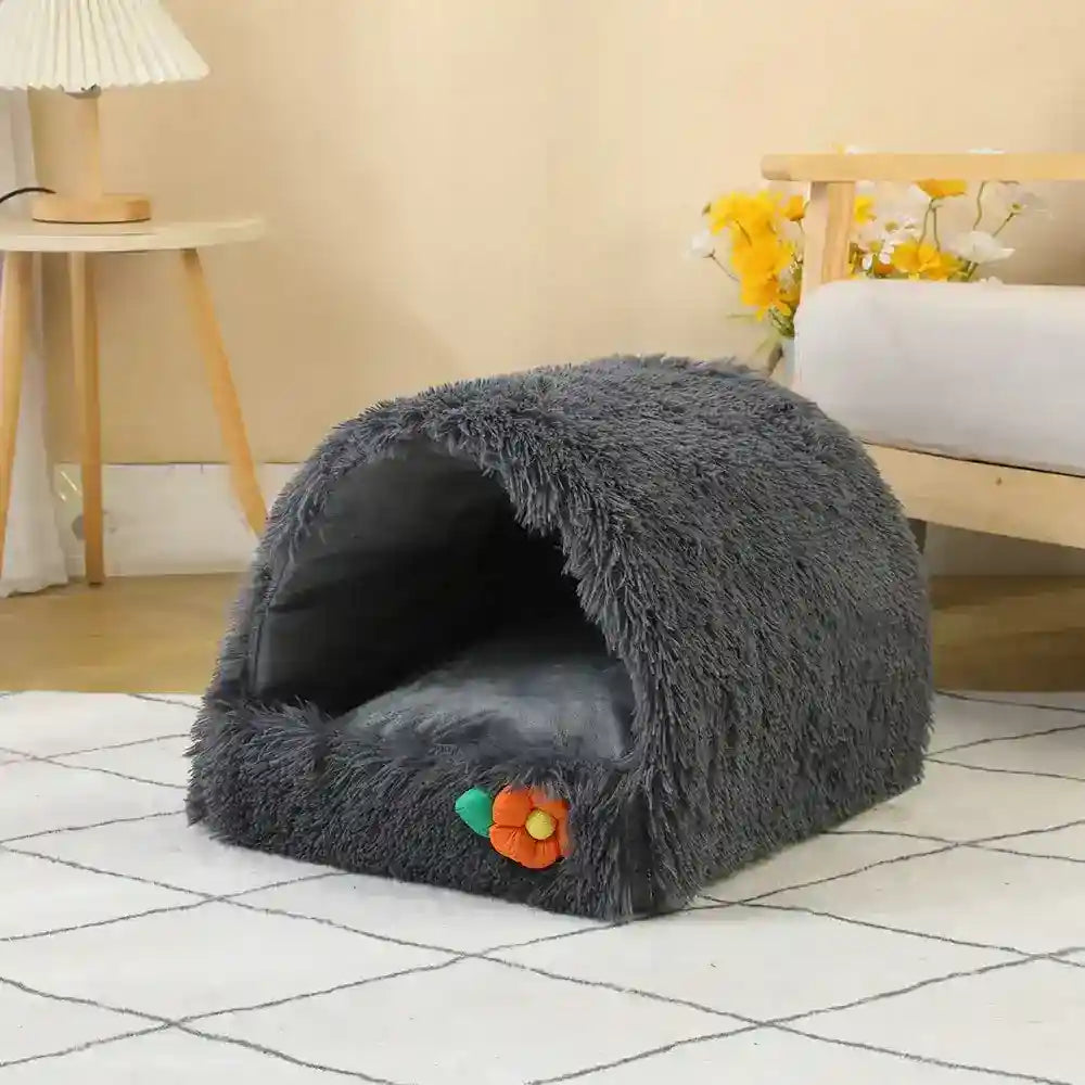 Cuccia Grotta in Pile per Gatti e Cani Piccoli – Morbida & Calda by null