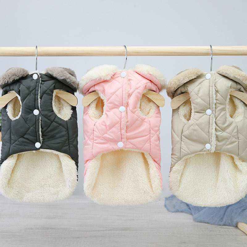 Cappottino per Barboncino Smanicato "Witty" con Colletto in Ecopelliccia by Dog Moda