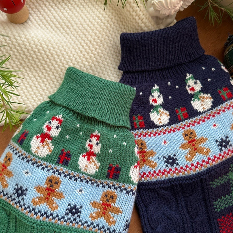 Maglione Natalizio per Cani - Pupazzo di Neve a Treccia by Dog Moda