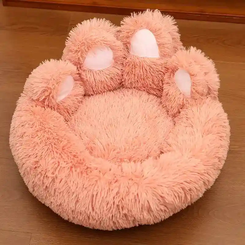 Cuccia Rotonda Morbida con Schienale a Zampa per Cani e Gatti by Dog Moda