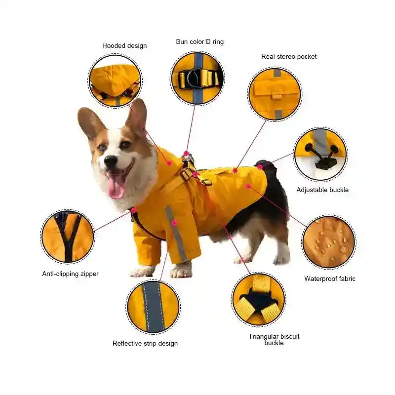 Impermeabile per Cani con Pettorina - K-Way Antipioggia by Dog Moda
