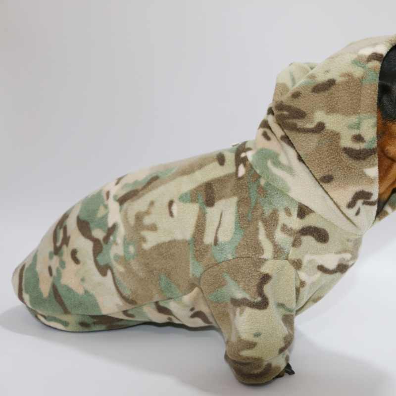 Dachshund Fleece Hoodie with Padded Camo Design