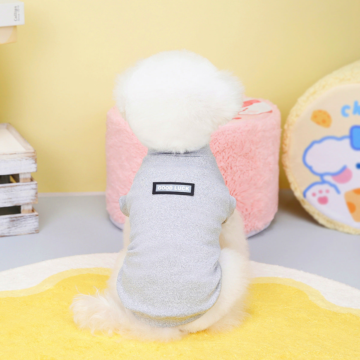 Ärmelloses Hundeshirt "Viel Glück"