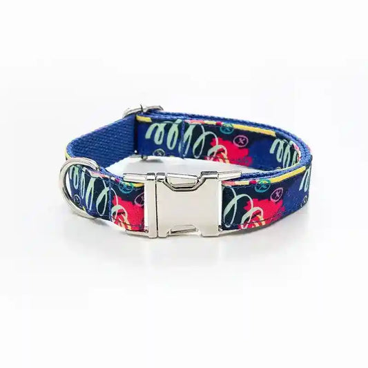 BlueVibe - Collare per Cani in Nylon Resistente con Fantasia Vivace - Dog Moda