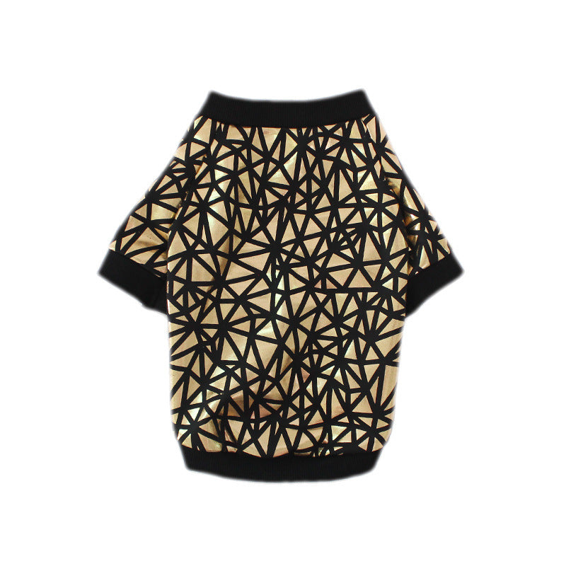 “Star” Dog Windbreaker with Gold Pattern - Style and Comfort for Poodles and More