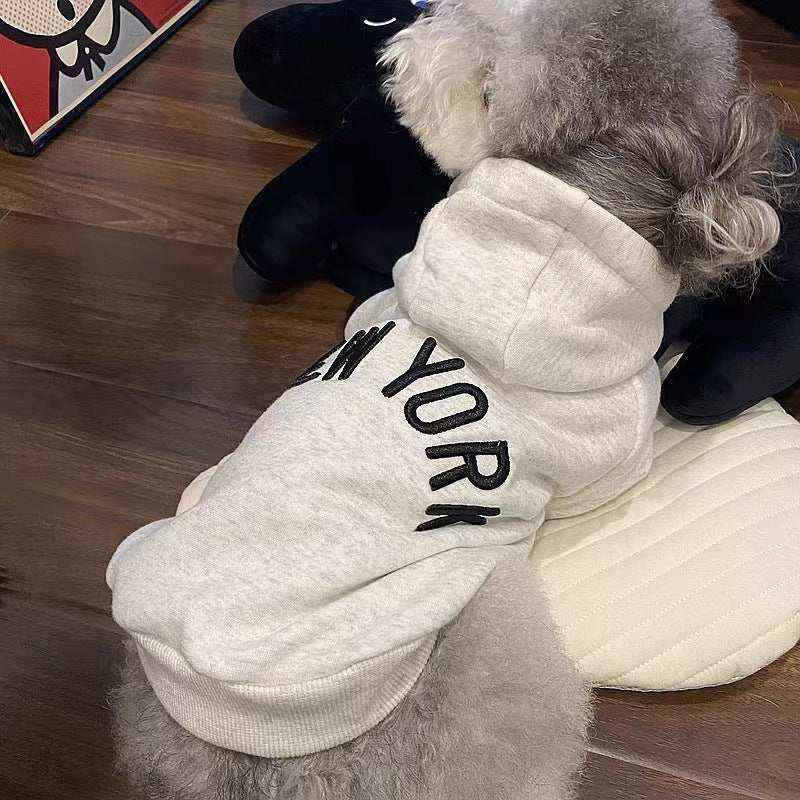 Felpa per cani con cappuccio "New York" calda e trendy by Dog Moda
