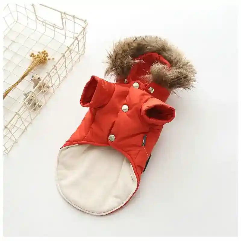 Cappottino impermeabile per cani "Seattle" con cappuccio in ecopelliccia by Dog Moda