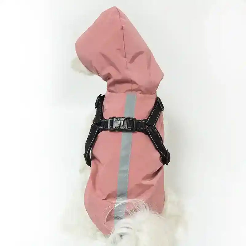 Impermeabile per Cani Modello "Cloudy" con Pettorina Integrata e Chiusura in Velcro - Dog Moda