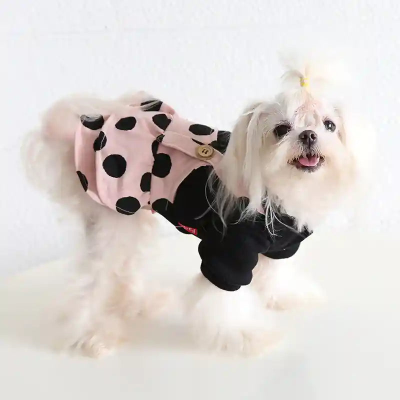 Cappotto Cani Pile Rosa Pois - Salopette o Gonna by Dog Moda