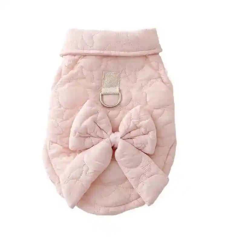 Cappotto per Cani con Fiocco, Trapuntatura Orsetto e Anello Pettorina by Dog Moda