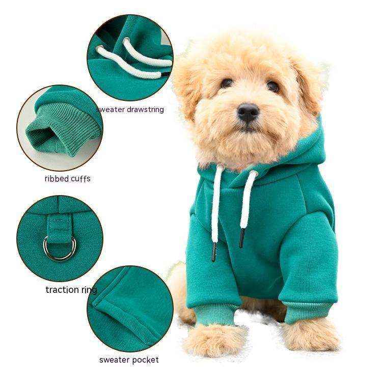 Felpa con Cappuccio per Cani - Pile con Tasche e Anello by Dog Moda