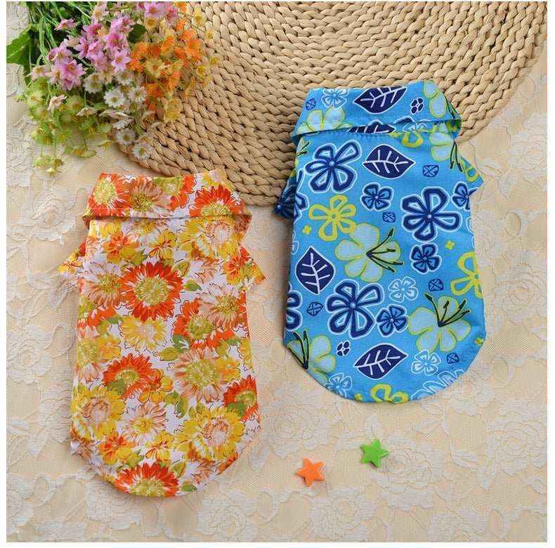 Camicetta "Hawaii" per Cani con Fantasie Floreali e Chiusura a Bottoni - Dog Moda