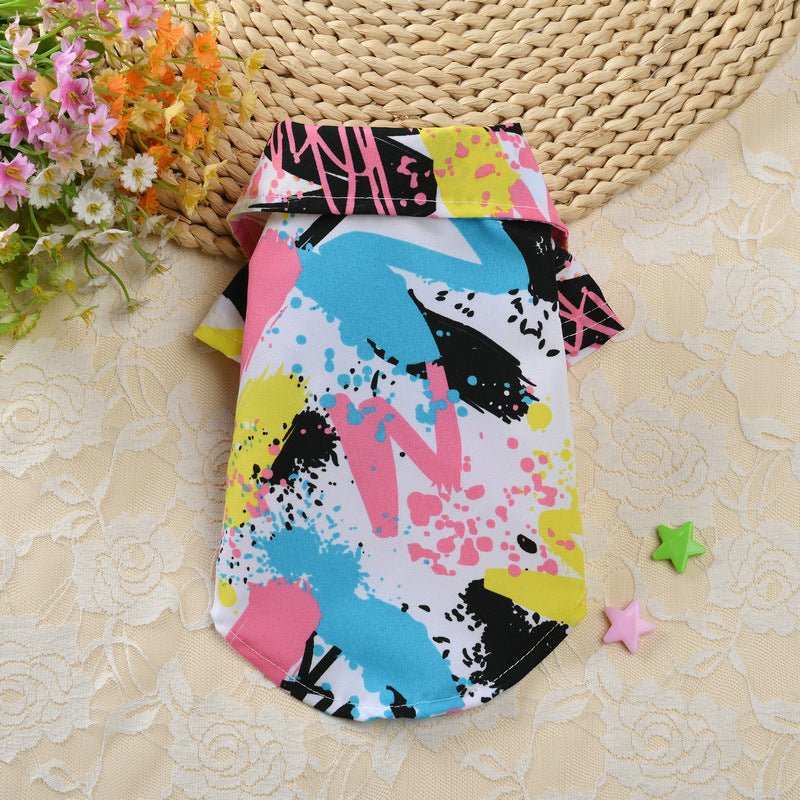 Camicetta "Hawaii" per Cani con Fantasie Floreali e Chiusura a Bottoni - Dog Moda